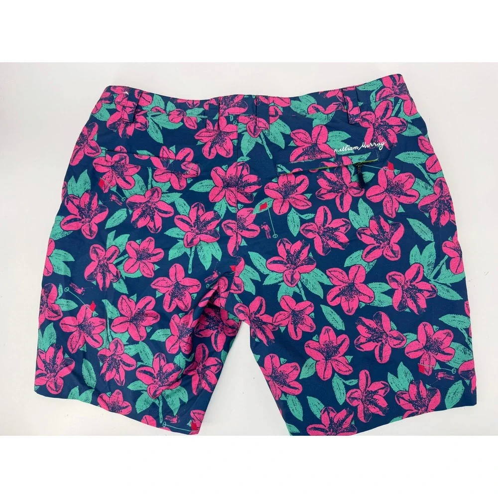 William Murray Hybrid Golf Shorts Mens 38 Navy Pink Green Floral Swim‎ Action